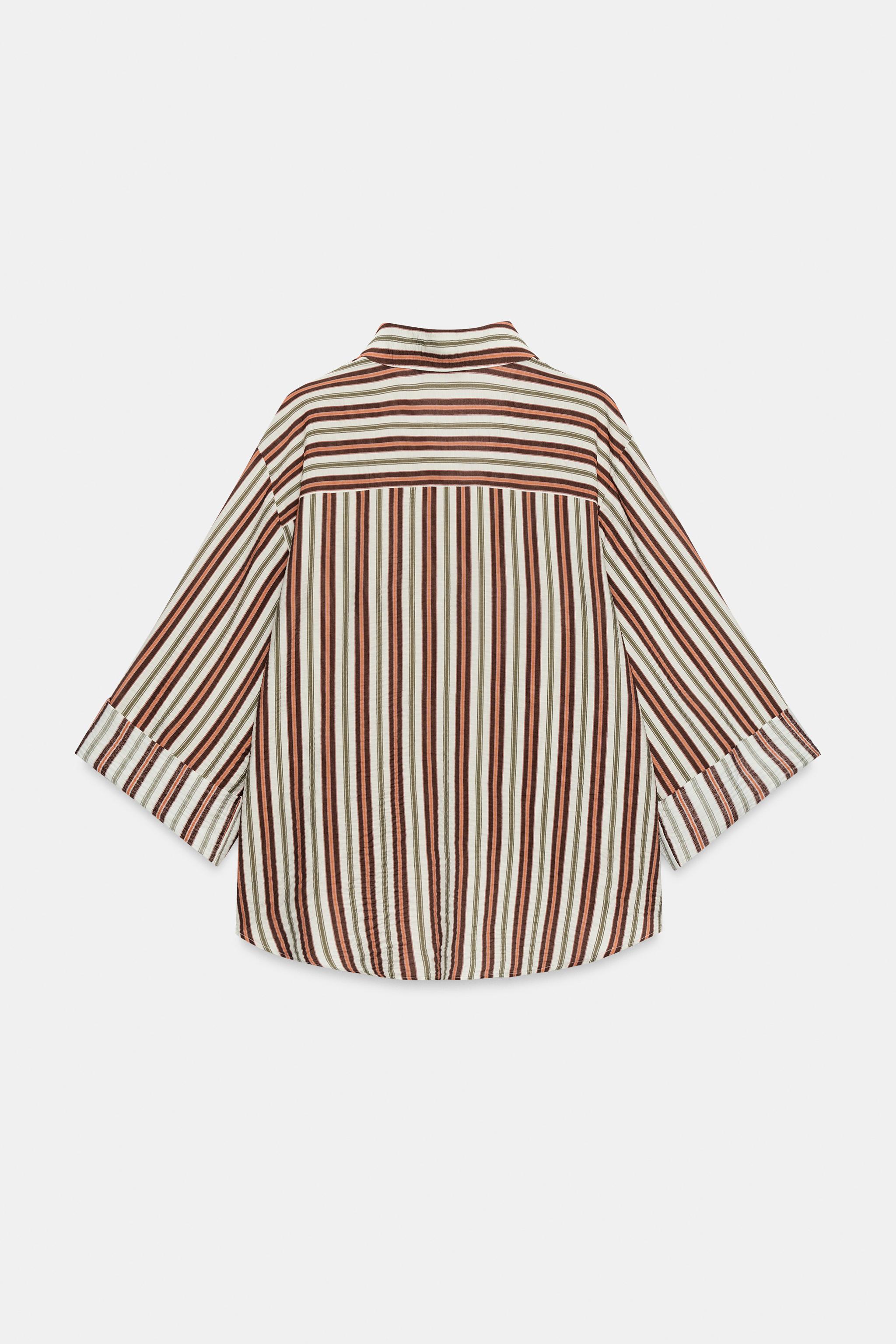 CHEMISE À RAYURES BAS BOUFFANT